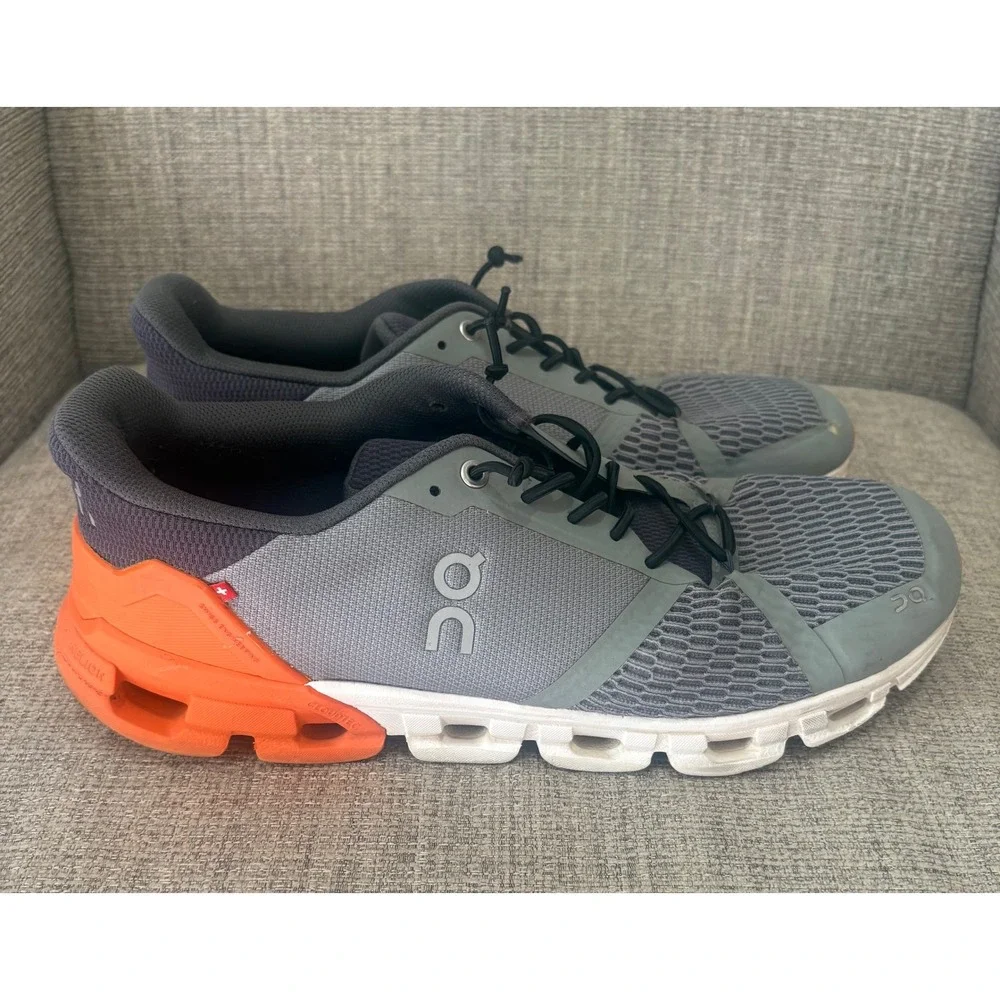 On Running Cloudflyer Mens Grey Orange Running Shoes Sneakers 11